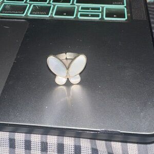 Butterfly Ring with White Accents